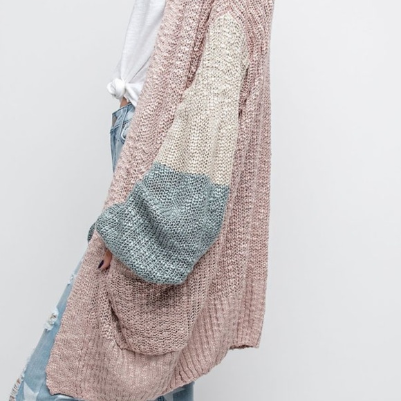 ❄️LAST2️⃣//MAUVE COLOR BLOCK CARDIGAN - Picture 8 of 9